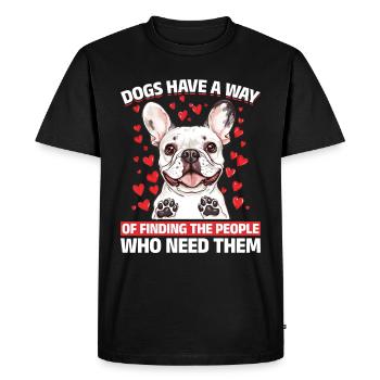 Bouledogue français Frenchie Propriétaire de chien - T-shirt Premium bio Homme - noir - Devant - Nico (187cm)