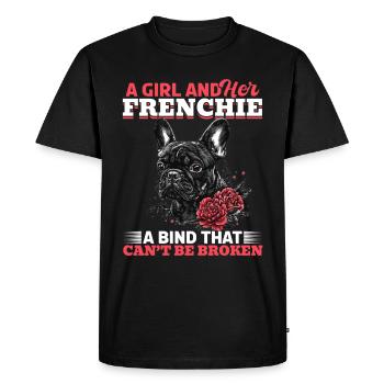 Bouledogue français Frenchie Propriétaire de chien - T-shirt Premium bio Homme - noir - Devant - Nico (187cm)