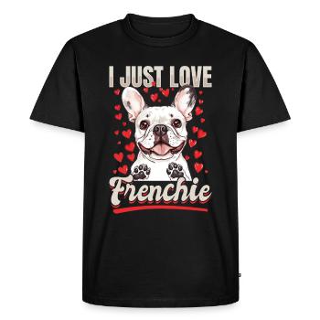 Bouledogue français Frenchie Propriétaire de chien - T-shirt Premium bio Homme - noir - Devant - Nico (187cm)