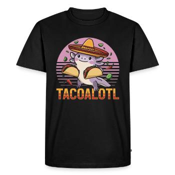 Cute Axolotl Taco Tacoalotl Cinco de Mayo - Men's Premium Organic T-Shirt - black - Front - Nico (187cm)
