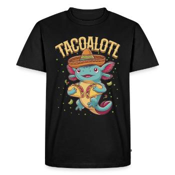 Cute Axolotl Taco Tacoalotl Cinco de Mayo - Men's Premium Organic T-Shirt - black - Front - Nico (187cm)