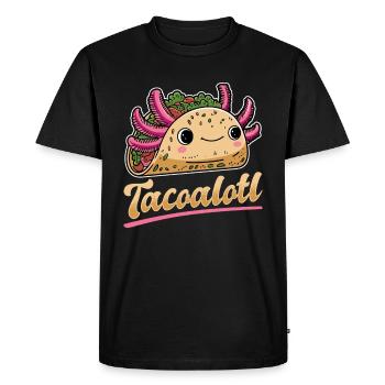 Cute Axolotl Taco Tacoalotl Cinco de Mayo - Men's Premium Organic T-Shirt - black - Front - Nico (187cm)