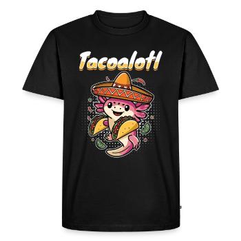 Cute Axolotl Taco Tacoalotl Cinco de Mayo - Men's Premium Organic T-Shirt - black - Front - Nico (187cm)