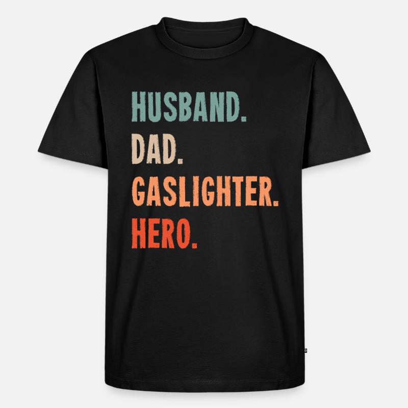 Echtes Professionelles Gaslighting - Männer Premium Bio T-Shirt - Schwarz