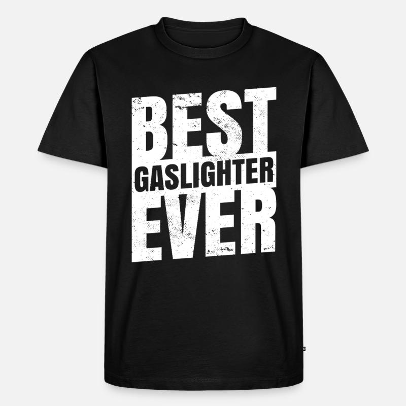 Echtes Professionelles Gaslighting - Männer Premium Bio T-Shirt - Schwarz