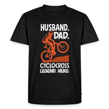 Vélo de gravier Cyclocross avec cyclo-cross - T-shirt Premium bio Homme - noir - Devant - Nico (187cm)