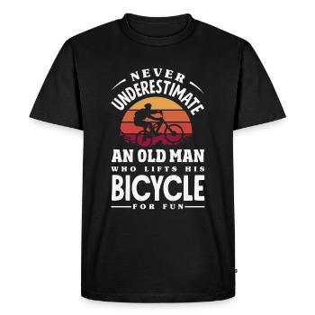 Vélo de gravier Cyclocross avec cyclo-cross - T-shirt Premium bio Homme - noir - Devant - Nico (187cm)