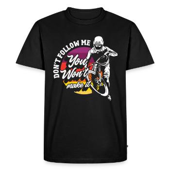 Vélo de gravier Cyclocross avec cyclo-cross - T-shirt Premium bio Homme - noir - Devant - Nico (187cm)