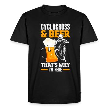 Vélo de gravier Cyclocross avec cyclo-cross - T-shirt Premium bio Homme - noir - Devant - Nico (187cm)
