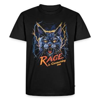 Cat Rage Consumes Me Humor Meme - Men's Premium Organic T-Shirt - black - Front - Nico (187cm)