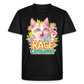 Cat Rage Consumes Me Humor Meme - Men's Premium Organic T-Shirt - black - Front - Nico (187cm)