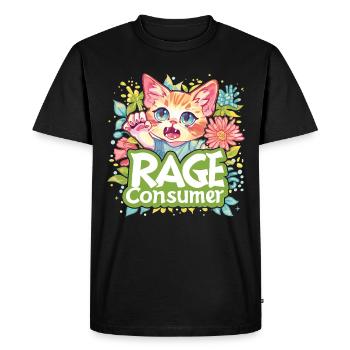 Cat Rage Consumes Me Humor Meme - Men's Premium Organic T-Shirt - black - Front - Nico (187cm)