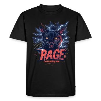 Cat Rage Consumes Me Humor Meme - Men's Premium Organic T-Shirt - black - Front - Nico (187cm)