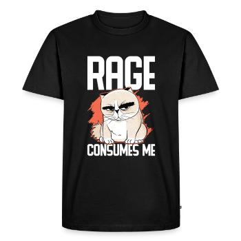 Chat Gras Gros Chat Humour Mème - T-shirt Premium bio Homme - noir - Devant - Nico (187cm)