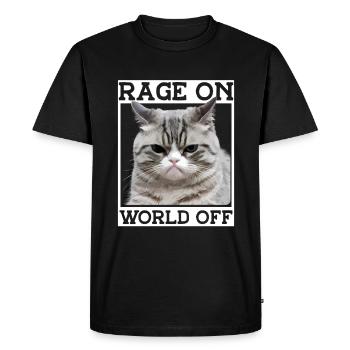 Chat Gras Gros Chat Humour Mème - T-shirt Premium bio Homme - noir - Devant - Nico (187cm)