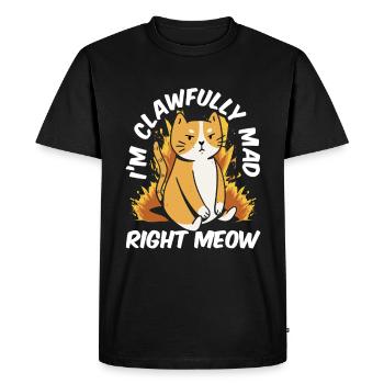 Chat Gras Gros Chat Humour Mème - T-shirt Premium bio Homme - noir - Devant - Nico (187cm)