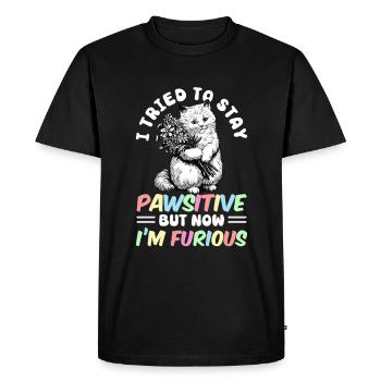 Chat Gras Gros Chat Humour Mème - T-shirt Premium bio Homme - noir - Devant - Nico (187cm)