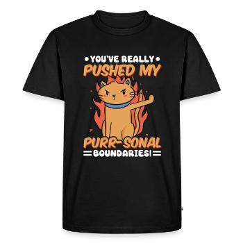 Chat Gras Gros Chat Humour Mème - T-shirt Premium bio Homme - noir - Devant - Nico (187cm)