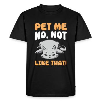 Chat Gras Gros Chat Humour Mème - T-shirt Premium bio Homme - noir - Devant - Nico (187cm)