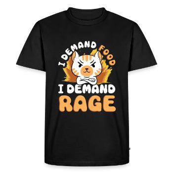 Chat Gras Gros Chat Humour Mème - T-shirt Premium bio Homme - noir - Devant - Nico (187cm)