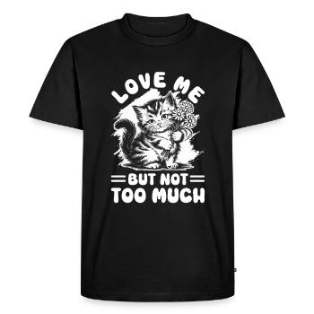 Chat Gras Gros Chat Humour Mème - T-shirt Premium bio Homme - noir - Devant - Nico (187cm)