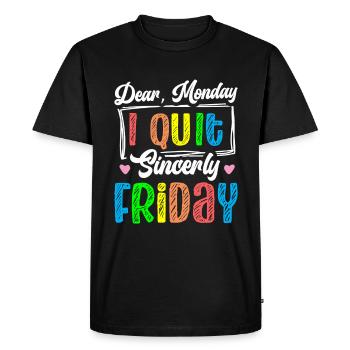 Happy Friday Fri Yay Teacher School Meme - Men's Premium Organic T-Shirt - black - Front - Nico (187cm)