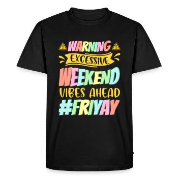 Happy Friday Fri Yay Teacher School Meme - Men's Premium Organic T-Shirt - black - Front - Nico (187cm)