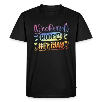 Happy Friday Fri Yay Teacher School Meme - Men's Premium Organic T-Shirt - black - Front - Nico (187cm)
