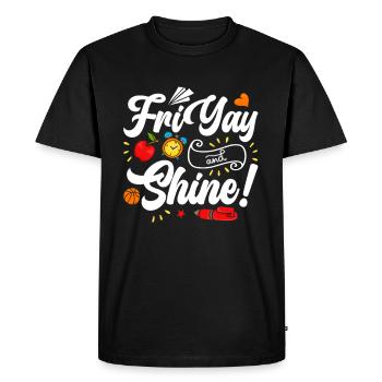 Happy Friday Fri Yay Teacher School Meme - Men's Premium Organic T-Shirt - black - Front - Nico (187cm)