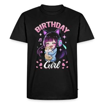 Anime K Pop & Chats Kawaii - T-shirt Premium bio Homme - noir - Devant - Nico (187cm)