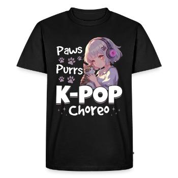 Anime K Pop & Cats Kawaii - Men's Premium Organic T-Shirt - black - Front - Nico (187cm)