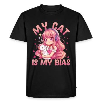 Anime K Pop & Chats Kawaii - T-shirt Premium bio Homme - noir - Devant - Nico (187cm)