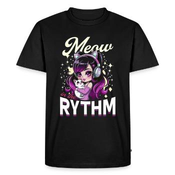 Anime K Pop & Chats Kawaii - T-shirt Premium bio Homme - noir - Devant - Nico (187cm)