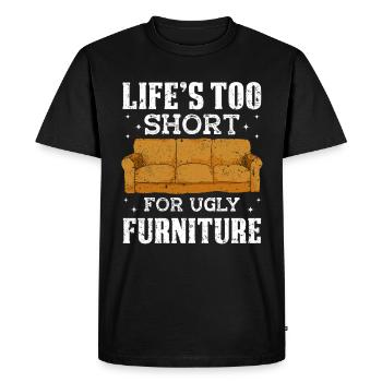 Restaurateur Meubles rembourrés - T-shirt Premium bio Homme - noir - Devant - Nico (187cm)