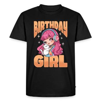 Anime K Pop & Chats Kawaii - T-shirt Premium bio Homme - noir - Devant - Nico (187cm)