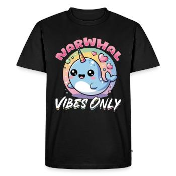 Narval Chibi Kawaii - T-shirt Premium bio Homme - noir - Devant - Nico (187cm)
