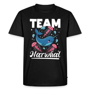 Narval Chibi Kawaii - T-shirt Premium bio Homme - noir - Devant - Nico (187cm)