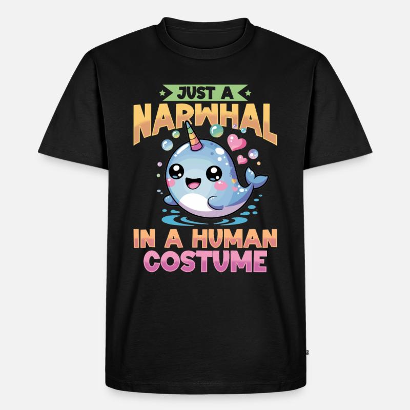 Narval Chibi Kawaii - T-shirt Premium bio Homme - noir