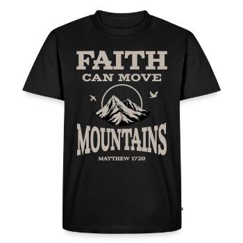 La foi peut déplacer des montagnes Dieu chrétien Jésus Bible - T-shirt Premium bio Homme - noir - Devant - Nico (187cm)