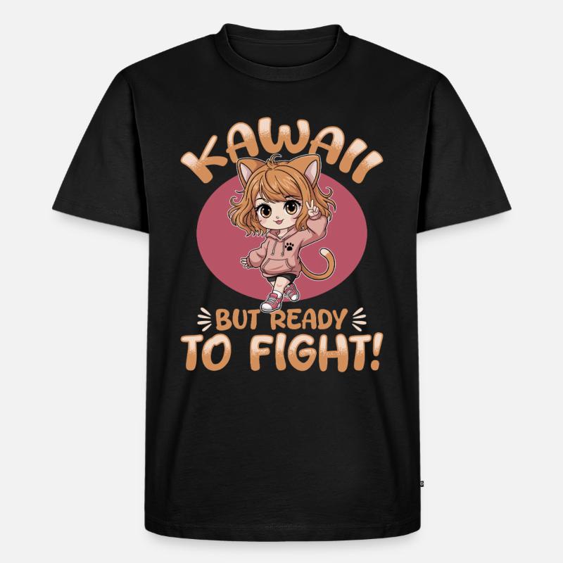 Anime Chibi Kawaii - Männer Premium Bio T-Shirt - Schwarz