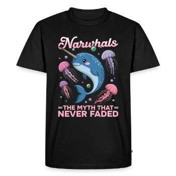 Narval Chibi Kawaii - T-shirt Premium bio Homme - noir - Devant - Nico (187cm)