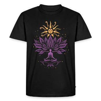 Méditation Rire drôle Yoga - T-shirt Premium bio Homme - noir - Devant - Nico (187cm)