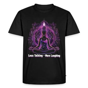 Méditation Rire drôle Yoga - T-shirt Premium bio Homme - noir - Devant - Nico (187cm)