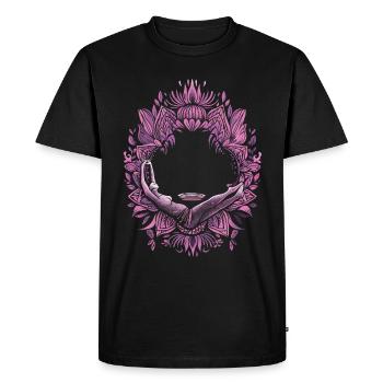 Méditation Rire drôle Yoga - T-shirt Premium bio Homme - noir - Devant - Nico (187cm)