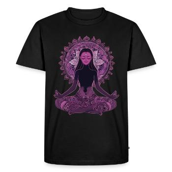 Méditation Rire drôle Yoga - T-shirt Premium bio Homme - noir - Devant - Nico (187cm)