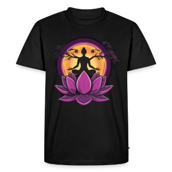 Méditation Rire drôle Yoga - T-shirt Premium bio Homme - noir - Devant - Nico (187cm)