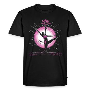 Méditation Rire drôle Yoga - T-shirt Premium bio Homme - noir - Devant - Nico (187cm)