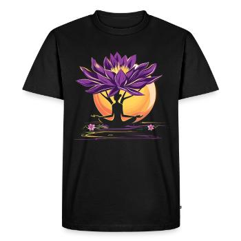 Méditation Rire drôle Yoga - T-shirt Premium bio Homme - noir - Devant - Nico (187cm)