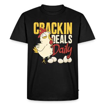 Support local egg traders - Men's Premium Organic T-Shirt - black - Front - Nico (187cm)