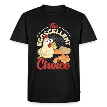 Support local egg traders - Men's Premium Organic T-Shirt - black - Front - Nico (187cm)